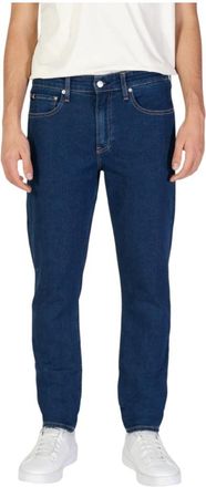 Calvin Klein Jeans Donkere Wassing Straight Leg Jeans - Heren - Slim Fit Jeans - Blauw - W32 L34 - Katoen - Jeans
