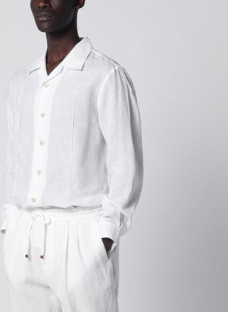 Brunello Cucinelli White linen East Fit shirt
