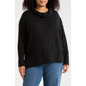 Caslon Cowl Neck Tunic Top in Black at Nordstrom Rack, Size 3X