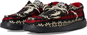 HeyDude Hey Dude Mens Wally Holiday Cheers Sneaker, Black/Multi, 9 UK