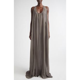 Rick Owens Temple Abito Silk Georgette Tank Gown in Dust at Nordstrom, Size 8 Us