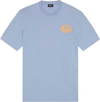Diesel Unisex Oval Stonewashed Logo T-shirt voor volwassenen (Blauw)