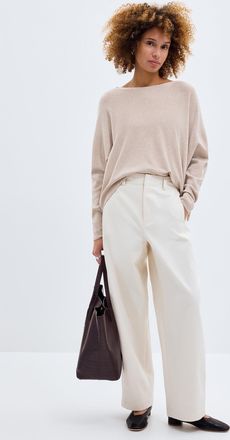 Contemporaine Womens Fine knit oversized boxy-fit boat-neck sweater