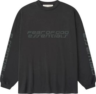Fear of God 90s Fit Logo Lange Mouw T-Shirt - Heren - Tops - Zwart - Maat: S Katoen