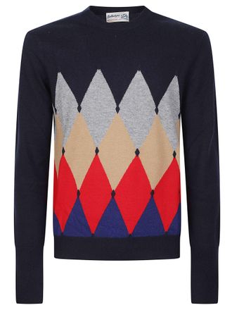 Ballantyne Classic Diamond Diamond Pattern Cashmere Sweater