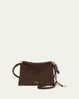 Alaia Le Click Small Shoulder Bag in Nubuck Leather