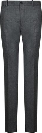 Incotex Donkergrijze Slim Fit Wollen Broek - Heren - Slim Fit Broeken - Grijs - S - Wol - Broeken