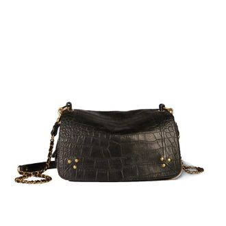 Jerome Dreyfuss Tassen, Dames, Zwart, ONE Size, Leer, Bobi Croco Shoulder Tas