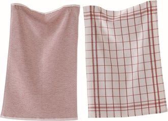 Tag Classic Red Cotton Dishtowel Set of 2 Checked Solid Terry at Nordstrom