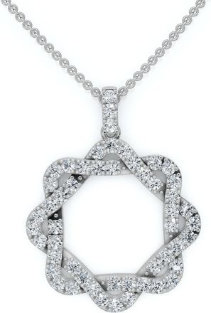 Pompeii3 1Ct Intertwined Circle Diamond Pendant Womens Gold Necklace Lab Grown