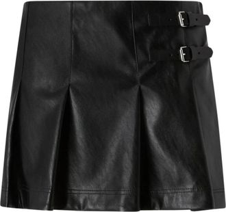 Pinko Leren Rok - Dames - Leren & Su&egrave;de rokken - Zwart - M - Leer - Rokken