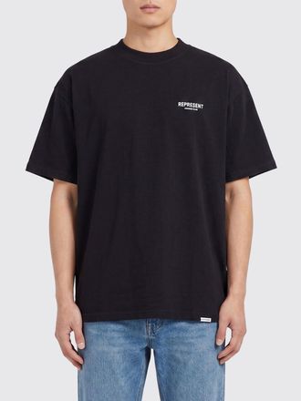 Represent Crew Neck Cotton T-Shirt with Contrast Logo