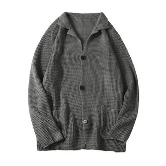 Generic Mens Casual Slim Thick Knitted Shawl Collar Cardigan Sweaters Mens Cardigan Sweater Slim Fit Button Up Knitwear V Neck Button Down Cotton Knitwear Cab