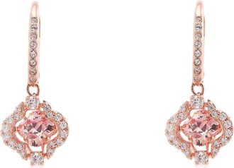Swarovski Rose Gold-Plated Sparkling Dance Clover Drop Earrings