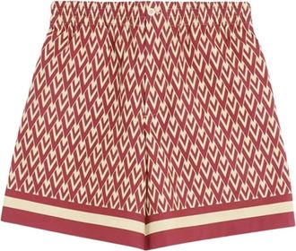 Valentino Garavani Shorts con stampa geometrica - Rosso