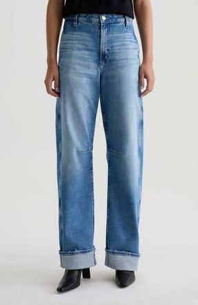 AG - Adriano Goldschmied Mercer Cuffed High Waist Barrel Jeans Jeans in Route 49 at Nordstrom Rack, Size 26