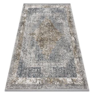 RugsX Rugsx - Alfombra Tuls Estructural, Franjas 51323 Vintage, Marco, Roset&oacute;n Marfil / Gris Grey 80x150 Cm