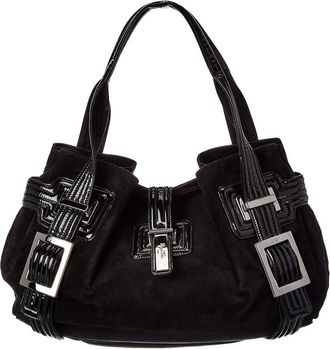 Roger Vivier Suede & Patent Hobo Bag