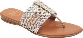 Andr&eacute; Assous Nice Woven Sandal in Metallic Multi at Nordstrom Rack, Size 10
