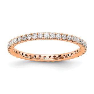 Diamond2Deal 14k Rose Gold Lab Grown Diamond Eternity Wedding Band Ring 1/2Ct Clarity- VS Color- G-H