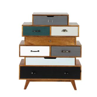 Maisons du monde Cajonera vintage de mango macizo de colores