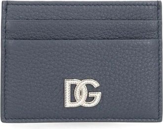 Dolce & Gabbana Card Holder - Heren - Portefeuilles - Blauw - ONE Size - Leer - Accessoires