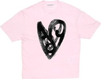 Acne Studios T-shirt con stampa a cuore - Rosa