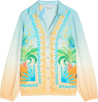 Never Fully Dressed Rio Miley Printed Woven Shirt - Blue - 16 (UK16 / XL)