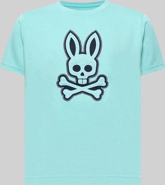 Psycho Bunny Kids Gage Graphic Tee 405 AQUA HAZE / M/10-12
