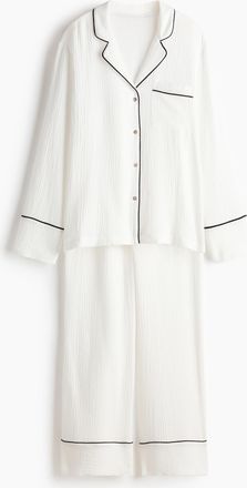 H&M Pyjama aus Baumwollmusselin - White