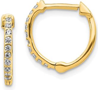 Diamond2Deal 14k Gold 1/5 Ct Lab Grown Diamond Hinged Hoop Earrings