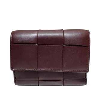 Bottega Veneta Bordeaux Leather Wallet (Tri-Fold) (Pre-Owned)