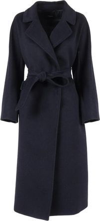 Max Mara Cappotto Tempera con cintura - Blu