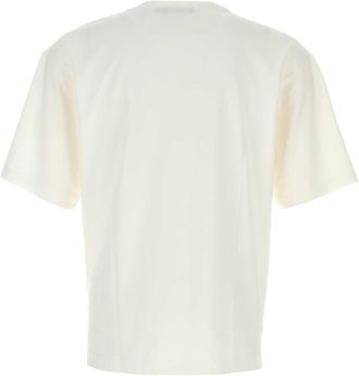 Dolce & Gabbana Mens Logo-Embroidered Cotton T-Shirt White