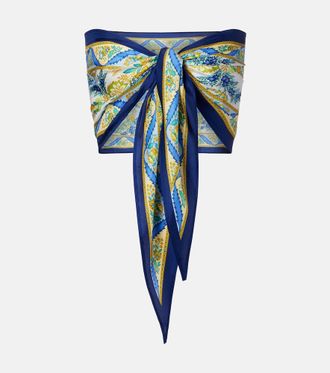 Etro Printed silk bandeau top