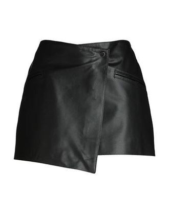 8 by YOOX LEATHER WRAP MINI SKIRT