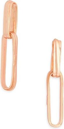 Karine Sultan Simple Double Link Drop Earrings in Rose Gold at Nordstrom Rack