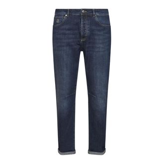 Brunello Cucinelli Brunello Cucinelli, Slim-fit Jeans, male, Blue, Size: XL Leisure Fit Jeans