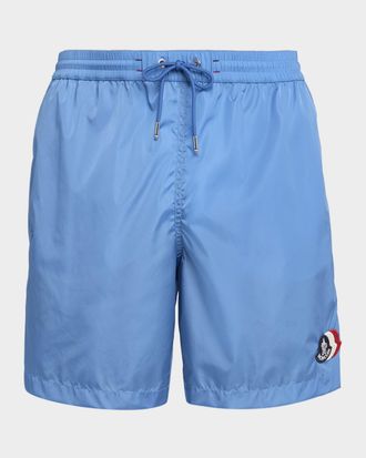 Moncler Men & apos;s Logo Patch Swim Shorts