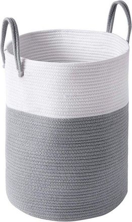 OEM Cesto De Ropa Tejido Con Asa, Perfecto Para Guardar Ropa Sucia O Juguetes, 38 Cm X 50 Cm, Beige/negro