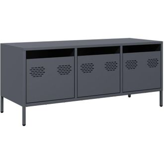 vidaXL Vidaxl - Mobile tv Antracite 101,5x39x43,5 cm Acciaio Laminato a Freddo