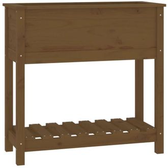 vidaXL Vidaxl - Planter with Shelf Honey Brown 82.5x34.5x81 cm Solid Wood Pine