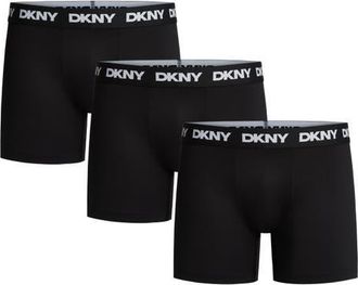 DKNY 3-Pack Soft Touch Boxer Briefs in Black/Black/Black at Nordstrom, Size X-Large