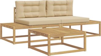 vidaXL Conjunto De Sof&aacute;s De Exterior 3 Uds. 2 Plaza Poli&eacute;ster Blanco Vidaxl