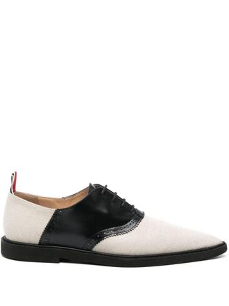 Thom Browne colour-block Oxford shoes - women - Cotton/Rubber/Goat Skin - 36.5 - Neutrals