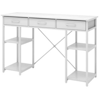 Vicco Scrivania Chino, Bianco, 120 x 40 cm con 3 cassetti Vicco