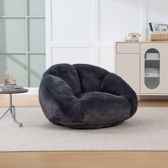 Direct Wicker Bean Bag Chair, Shell-Shaped Bean Bag Couch with Removable Cover in Black | Size: 1 Pack