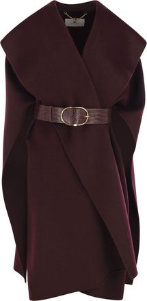 Elisabetta Franchi Double Wool Cloth Cape