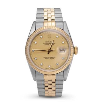 Rolex Pre-owned Rolex Datejust Automatic Chronometer Diamond Champagne Dial Unisex Watch 16233 CDJ