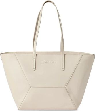 Brunello Cucinelli BC Duo Small Bag - Dames - Shoppers - Beige - ONE Size - Leer - Tassen
